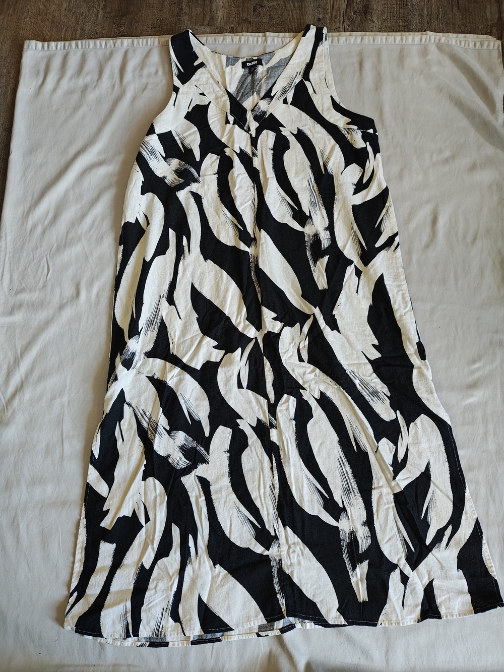 DKNY Black and White Maxi Dress